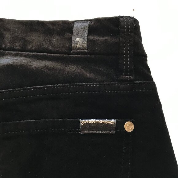 7 For All Mankind Velvet Pants Jeans Womens 28 Black Skinny High Rise Ankle - Picture 13 of 15
